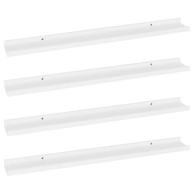 Berkfield Home Wall Shelves 4 pcs White 80x9x3 cm - Size: 80 x 9 x 3 cm - image 1