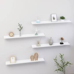 Berkfield Home Wall Shelves 4 pcs White 80x9x3 cm - Size: 80 x 9 x 3 cm - thumbnail 2
