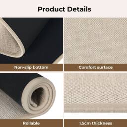 KORVIXA Velvet/Beige/50 x 80cm Heavy Duty Non-Slip Door Mat in Beige - Size: 100 cm diameter - thumbnail 4