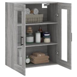 Berkfield Home Wall Mounted Cabinet Grey Sonoma 69.5x34x90 cm - thumbnail 5