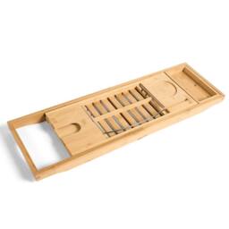 OHS Extendable Bamboo Bath Tray Bathtub Shelf Caddy in Natural - thumbnail 6