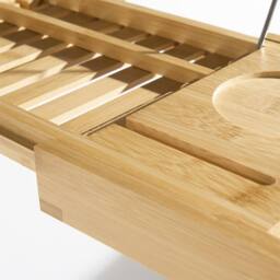 OHS Extendable Bamboo Bath Tray Bathtub Shelf Caddy in Natural - thumbnail 4