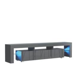Mex Furniture LTD TV Unit Nova 200cm - Dark Grey with Gloss Doors & LED Lights - thumbnail 8