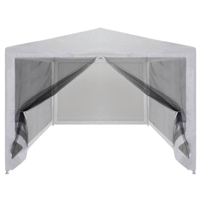 Berkfield Home Party Tent with 4 Mesh Sidewalls 4x3 m in White - image 1
