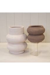 KDMD Brown textured Stone Sculptured Vase in Light Brown - thumbnail 2