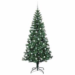 Berkfield Home Artificial Pre-lit Christmas Tree Green 240 cm PVC & Metal - thumbnail 3