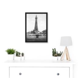 Artery8 Vintage Photo Blackpool Tower England UK History Artwork Framed Wall Art Print A4 in Black - thumbnail 2