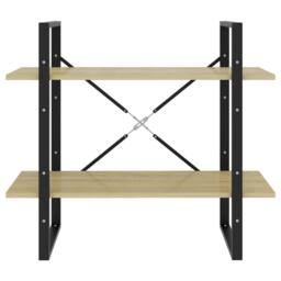 Berkfield Home 2-Tier Book Cabinet Sonoma Oak 80x30x70 cm Engineered Wood in Brown - Size: 80 x 30 x 70 cm - thumbnail 4
