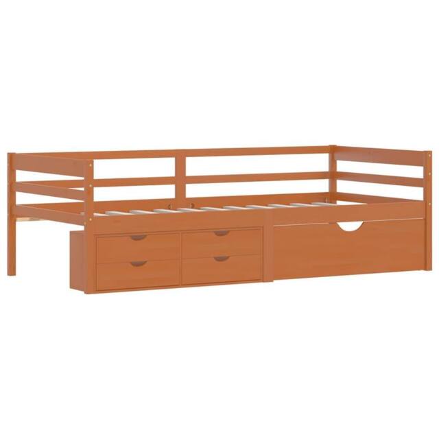 Berkfield Home Comfortable Bed Frame with Drawers&Cabinet Honey Brown Pinewood 9 - image 1