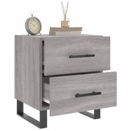 Berkfield Home Bedside Cabinet Grey Sonoma 40x35x47.5 cm Engineered Wood - thumbnail 4