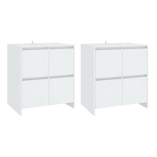 Berkfield Home Sideboards 2 pcs White 70x41x75 cm Engineered Wood - Size: 70 x 41 x 75 cm - image 1