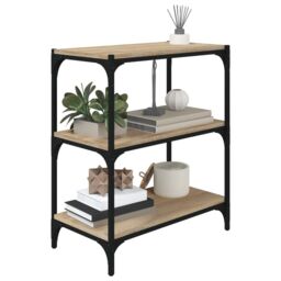 Berkfield Home Book Cabinet Sonoma Oak 60x33x70.5 cm Engineered Wood & Steel in Brown - thumbnail 4
