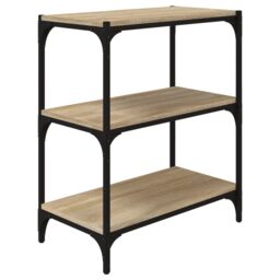 Berkfield Home Book Cabinet Sonoma Oak 60x33x70.5 cm Engineered Wood & Steel in Brown - thumbnail 2
