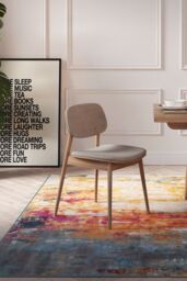 Loomed Multi Colour Rainbow Abstract Soft Living Room Bedroom Area Rug Runner - Size: 120 cm x 170 cm - thumbnail 1
