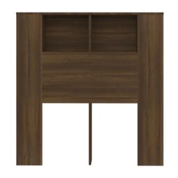 Berkfield Home Headboard Cabinet Brown Oak 100x18.5x104.5 cm - thumbnail 4
