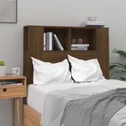 Berkfield Home Headboard Cabinet Brown Oak 100x18.5x104.5 cm - thumbnail 1