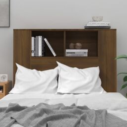Berkfield Home Headboard Cabinet Brown Oak 100x18.5x104.5 cm - thumbnail 3
