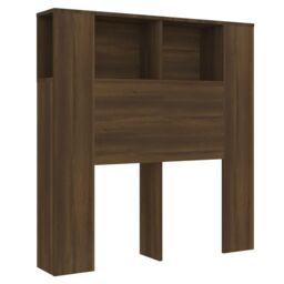 Berkfield Home Headboard Cabinet Brown Oak 100x18.5x104.5 cm - thumbnail 2
