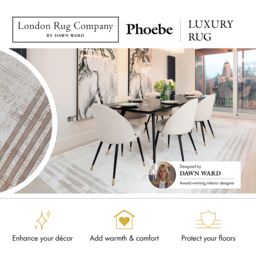 London Rug Company Phoebe Luxury Modern Short Pile Rug in Beige - Size: 160 cm x 230 cm - thumbnail 3