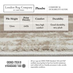 London Rug Company Phoebe Luxury Modern Short Pile Rug in Beige - Size: 160 cm x 230 cm - thumbnail 6