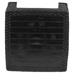 Nordara Woven Wicker Coffee Table Plastic Rattan Bistro Table Outdoor in Black - thumbnail 5