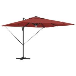 Berkfield Home Cantilever Roma Parasol with LEDs Terracotta 286x285x270 cm Aluminium - Size: 286 x 285 x 270 cm - thumbnail 1