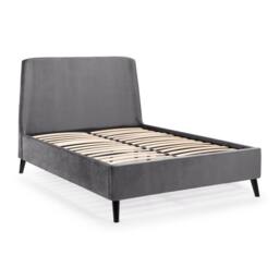 Cheshire Nectarine Curved Velvet Bed - Grey - King (150cm) - thumbnail 2