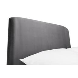Cheshire Nectarine Curved Velvet Bed - Grey - King (150cm) - thumbnail 7