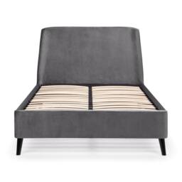 Cheshire Nectarine Curved Velvet Bed - Grey - King (150cm) - thumbnail 4