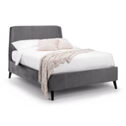 Cheshire Nectarine Curved Velvet Bed - Grey - King (150cm) - thumbnail 1