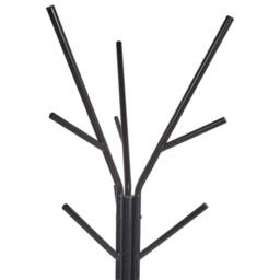Wyld and Coco 9-Hook Coat Stand Black Metal 181cm with MDF Shelf - thumbnail 3