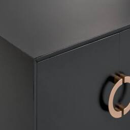 Wyld and Coco 4-Door Sideboard Black MDF with Gold Handles - thumbnail 7