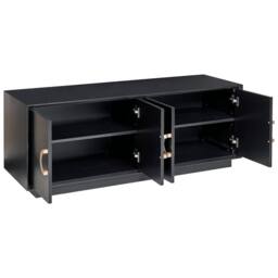 Wyld and Coco 4-Door Sideboard Black MDF with Gold Handles - thumbnail 5