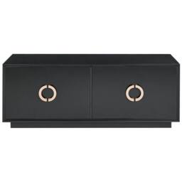 Wyld and Coco 4-Door Sideboard Black MDF with Gold Handles - thumbnail 4