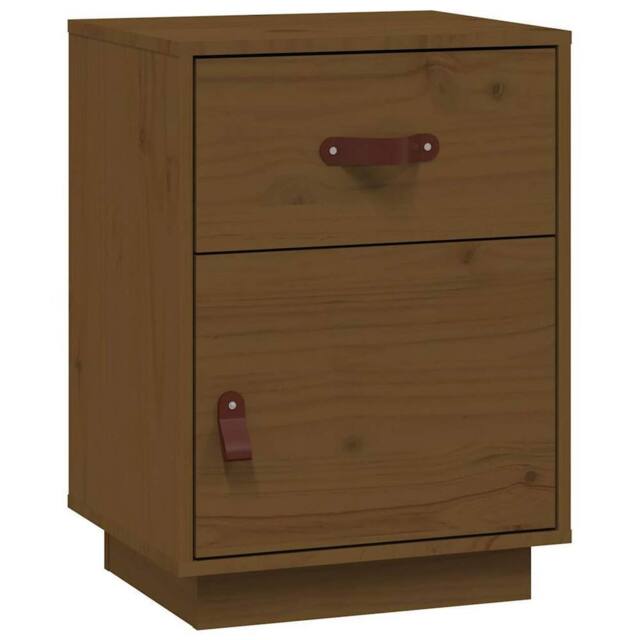 Berkfield Home Bedside Cabinet Honey Brown 40x34x55 cm Solid Wood Pine - Size: 40 x 34 x 55 cm - image 1