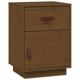 Berkfield Home Bedside Cabinet Honey Brown 40x34x55 cm Solid Wood Pine - Size: 40 x 34 x 55 cm - thumbnail 1