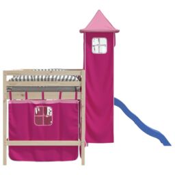 Berkfield Home Curtains for Loft Bed with Tower Pink Polyester - thumbnail 6