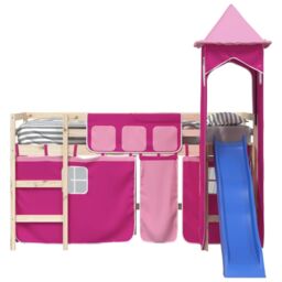 Berkfield Home Curtains for Loft Bed with Tower Pink Polyester - thumbnail 5