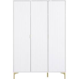 Seconique Miami 3 Door Wardrobe - White/Gold in White - thumbnail 3