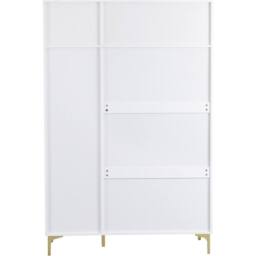 Seconique Miami 3 Door Wardrobe - White/Gold in White - thumbnail 6