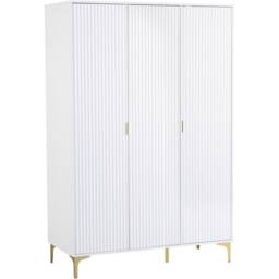 Seconique Miami 3 Door Wardrobe - White/Gold in White - thumbnail 2