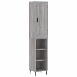 Berkfield Home Highboard Grey Sonoma 34.5x34x180 cm Engineered Wood - thumbnail 2