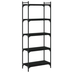 Berkfield Home Bookcase 5-Tier Black 60x30x154 cm Engineered Wood - Size: 60 x 30 x 154 cm - thumbnail 2