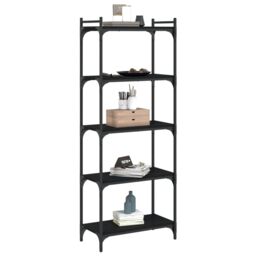 Berkfield Home Bookcase 5-Tier Black 60x30x154 cm Engineered Wood - Size: 60 x 30 x 154 cm - thumbnail 3