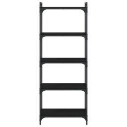 Berkfield Home Bookcase 5-Tier Black 60x30x154 cm Engineered Wood - Size: 60 x 30 x 154 cm - thumbnail 4