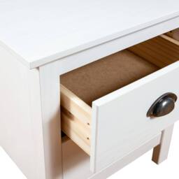 Berkfield Home Bedside Cabinet Hill White 46x35x49.5 cm Solid Pine Wood - thumbnail 4