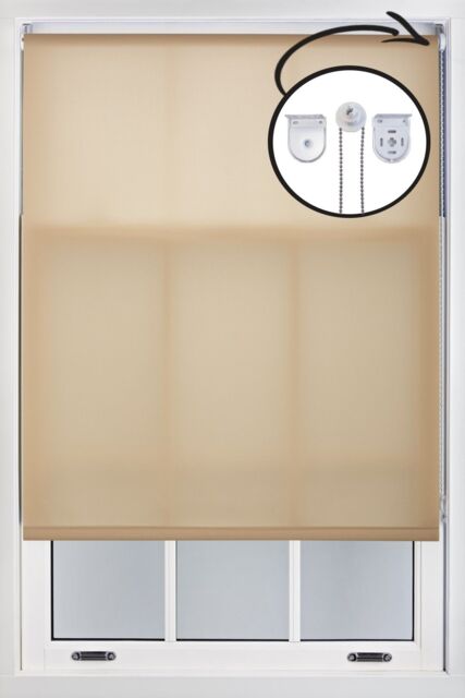 Furnished Cappuccino Daylight Roller Blinds with Metal Fittings - Trimmable Window Shade in Beige - Size: 150 cm width x 210 cm drop - image 1