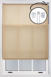 Furnished Cappuccino Daylight Roller Blinds with Metal Fittings - Trimmable Window Shade in Beige - Size: 150 cm width x 210 cm drop