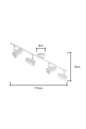 BHS Lighting Barley Spotlight Bar Ceiling Light in White - thumbnail 6