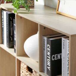 CALICOSY 6-Compartment Storage Shelf With Metal Legs in Light Brown - thumbnail 3
